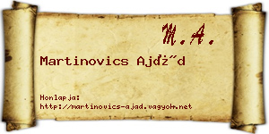Martinovics Ajád névjegykártya